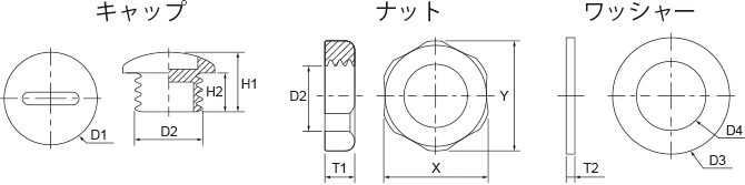 ネジ式ホールプラグ寸法図