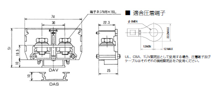 セルフアップ式端子台　PT-150シリーズ　寸法図