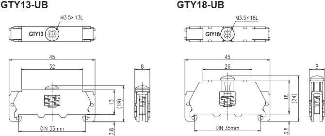 GTY-UB　寸法図