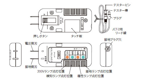 コンテスター（低圧用検電器）　JCT-2　各部名称
