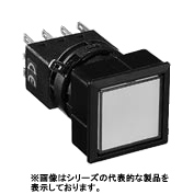 正角形（平形レンズ）照光押ボタンスイッチ　黒色樹脂ベゼル　LW7L-A1　オルタネイト形（SQ）