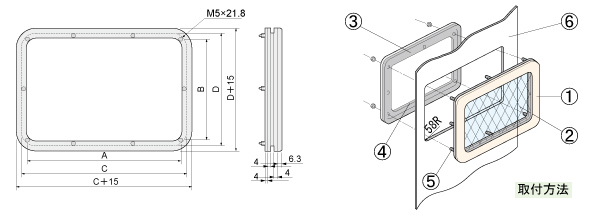 アルミ窓枠 角型タイプ AY型（IP55）[仕様]｜もの造りサポーティングサイト FA Ubon （エフエー ユーボン）
