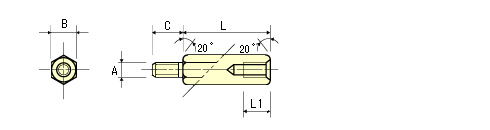 黄銅スペーサー（六角） BSB-Eシリーズ[仕様]｜もの造りサポーティング