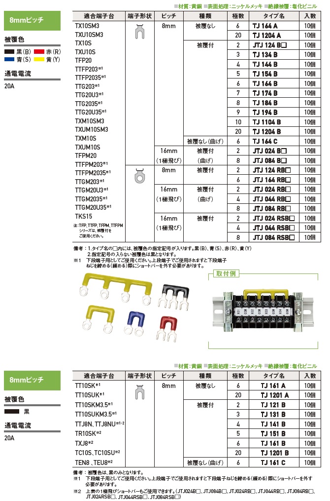 端子台用渡りバー（2）