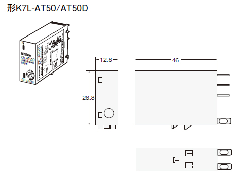 漏液検出器　K7L-AT50/-AT50D　寸法図