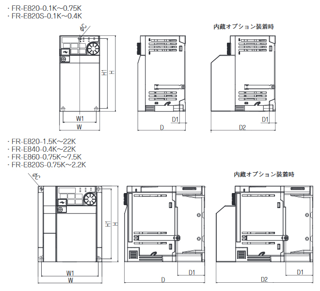 三菱 インバータ FR-E820-1.5K-1-
