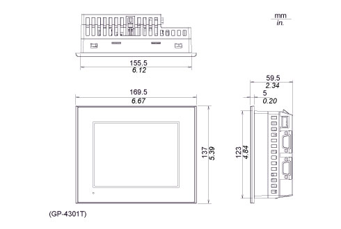 GP-4301T　寸法図（ｍｍ）
