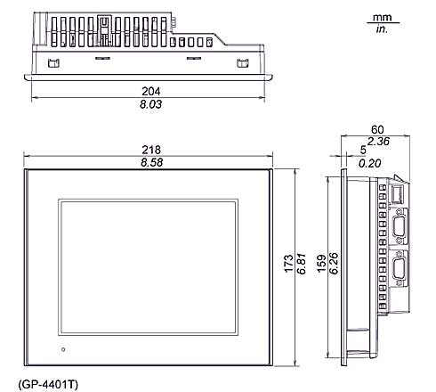 GP-4401T　寸法図（ｍｍ）