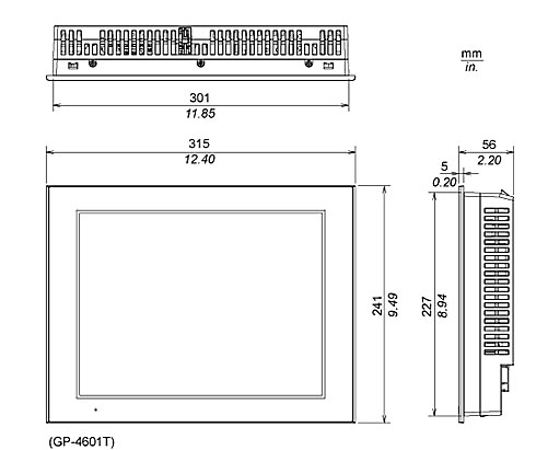 GP-4601T　　寸法図（ｍｍ）
